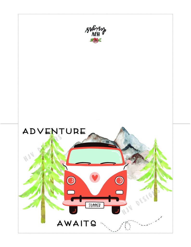Adventure Awaits Printable Card Going Away Card Safe Travels Card 