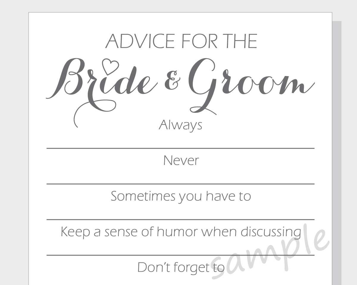 advice for bride and groom cards free printable