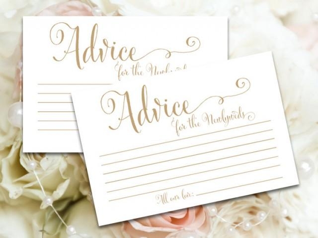 Advice For The Newlyweds Cards 4 X 6 DIY Printable Cards In 39 Bella 
