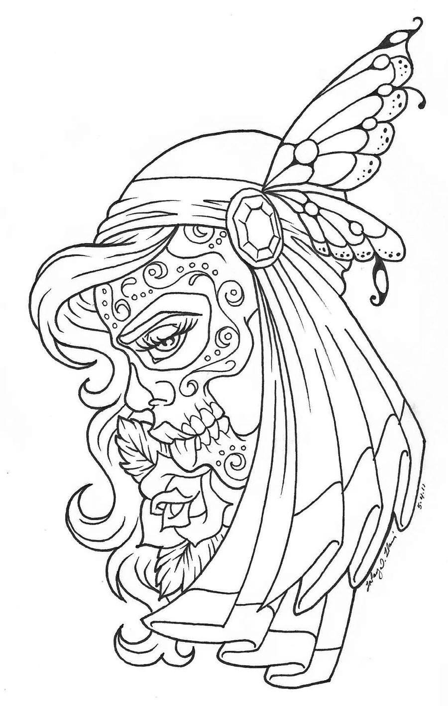 Aesthetic Coloring Pages Day Of The Dead Free Printable Coloring Pages