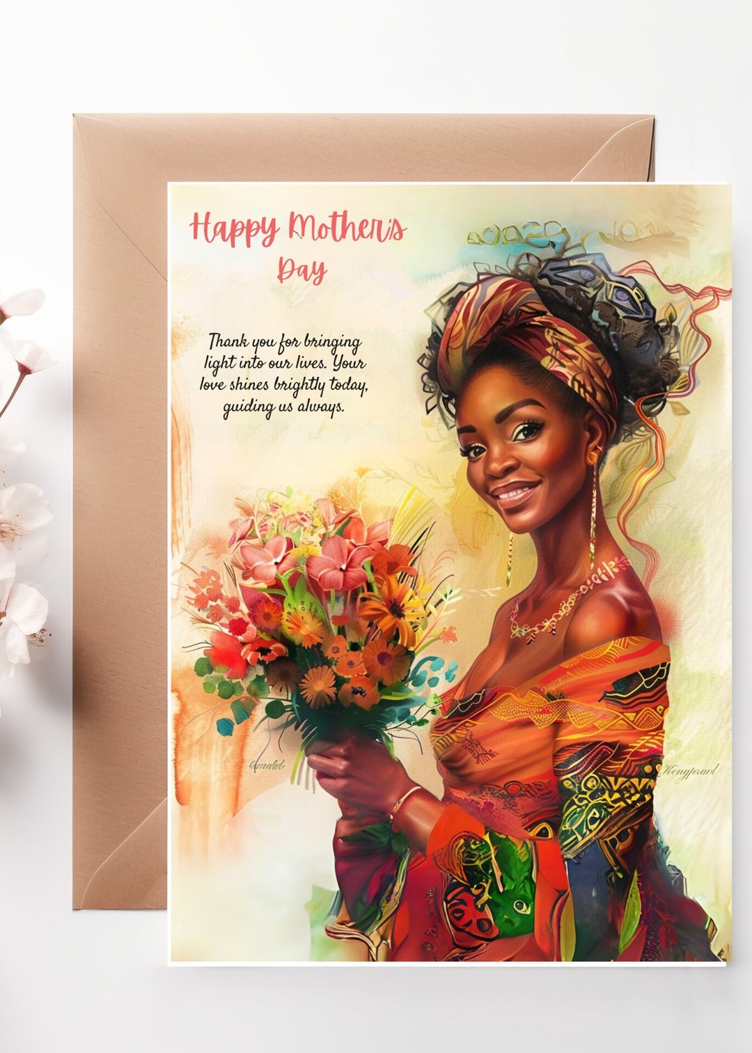 African American Mothers Day Card Etsy