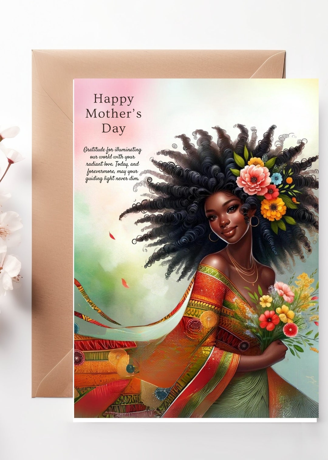 African American Mothers Day Card Etsy