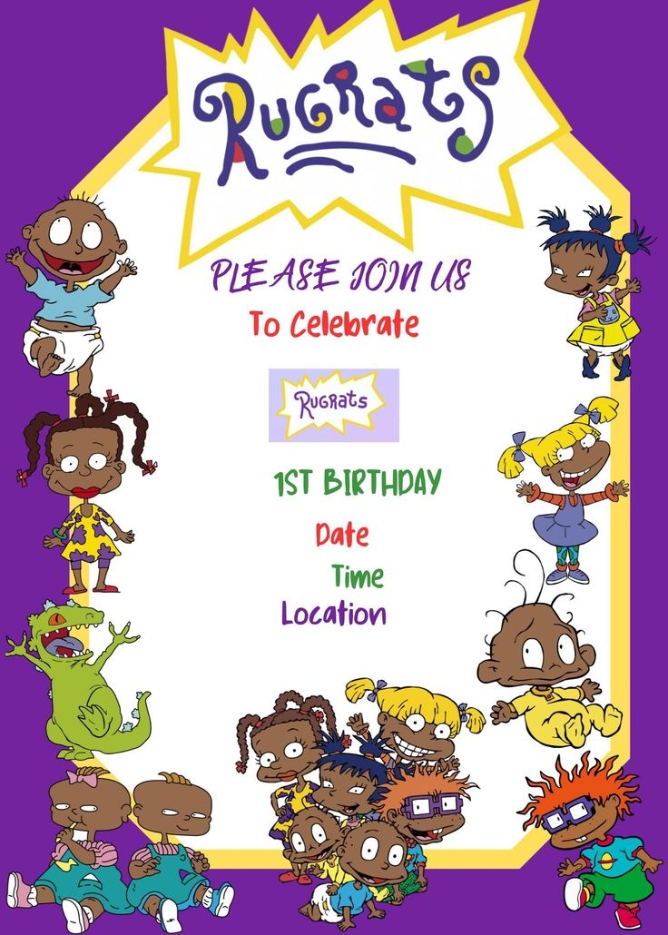 African American Rugrats Birthday Invitation Rugrats Birthday 