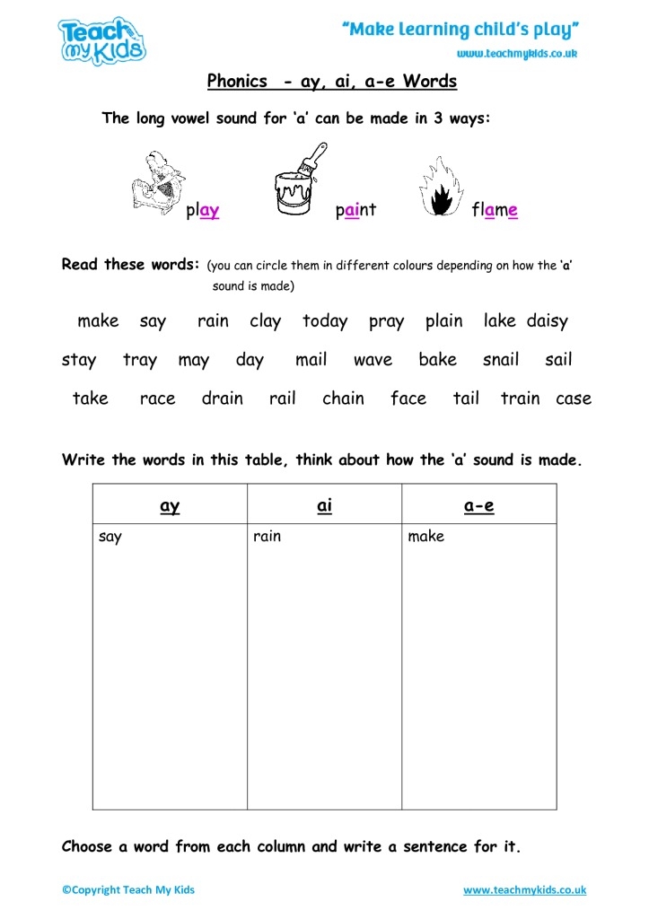 ay ai worksheet