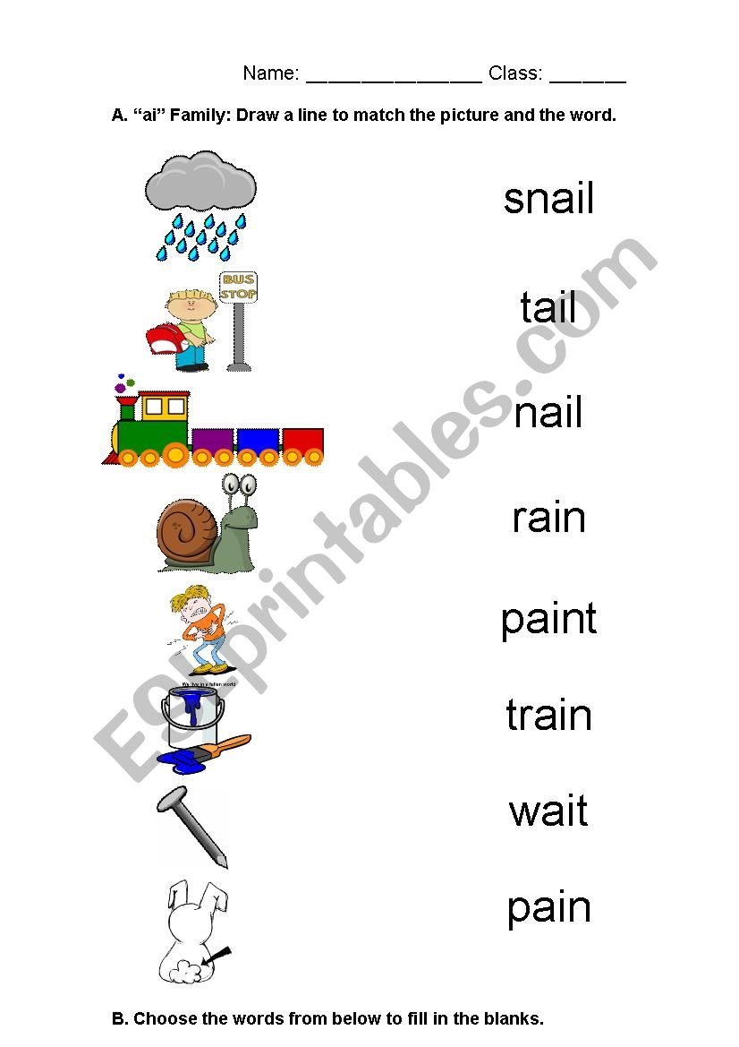 Ai Digraph Worksheets Worksheets For Kindergarten