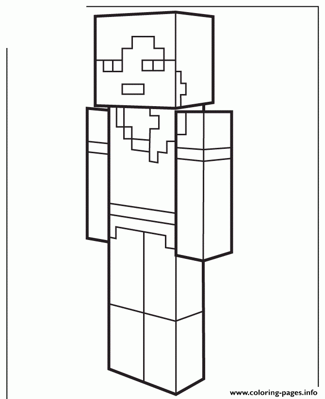 Alex From Minecraft Coloring Pages Printable