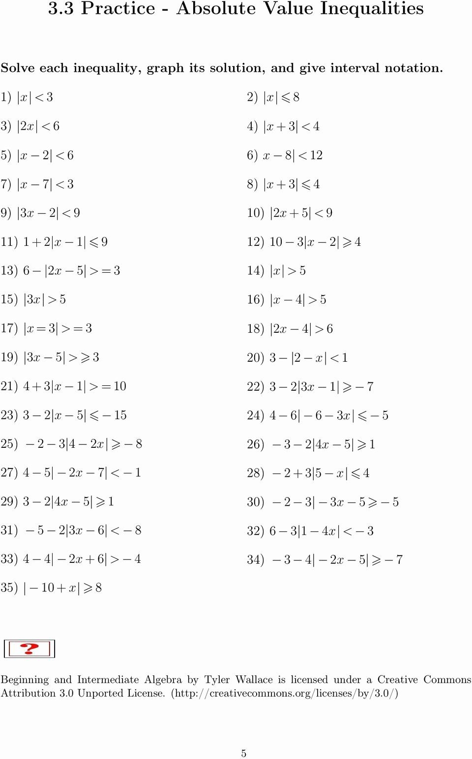 Algebra 2 Absolute Value Equations Worksheets With Answer Key
