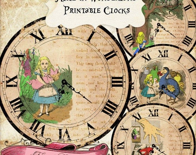 Alice In Wonderland Printable Clocks Dev onallcylinders