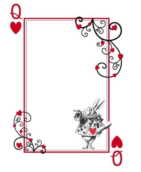 Alice In Wonderland Queen Of Hearts Cards Printables Free Lominw