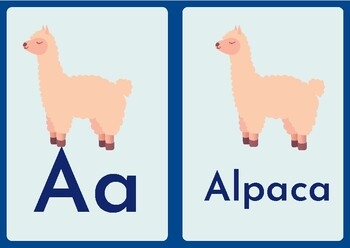 Alphabet Animals Printable Flashcards By Axfleido Classroom TPT
