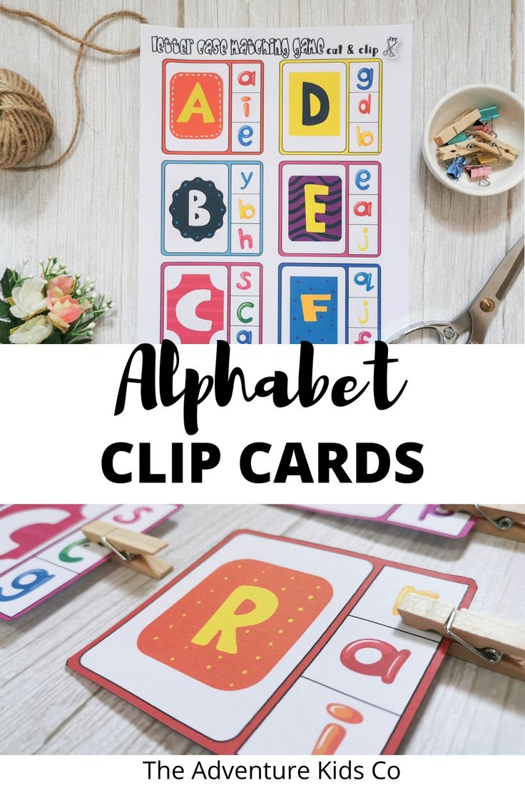 alphabet clip cards printable for toddler classroom