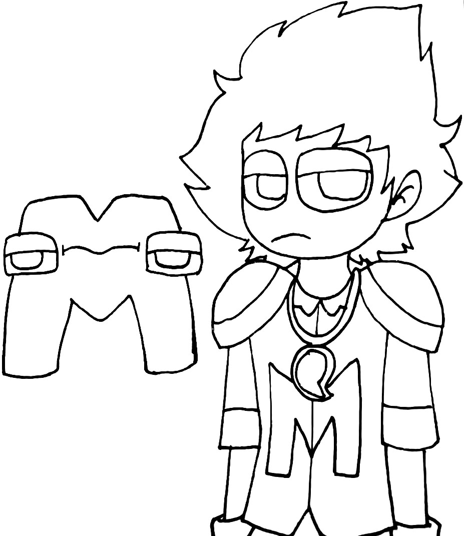 M Coloring Page