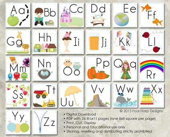 alphabet wall cards printable
