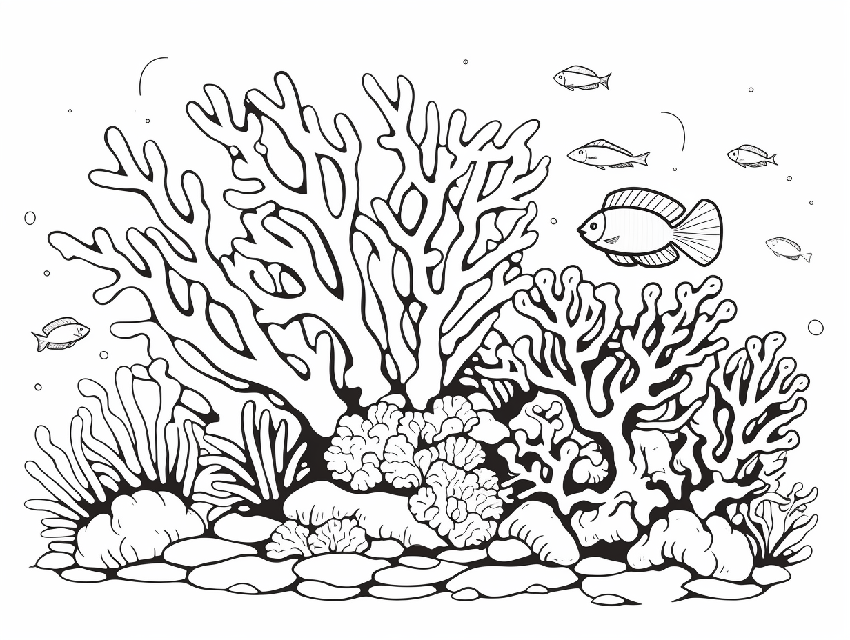 Amazing Coral Reef Coloring Coloring Page