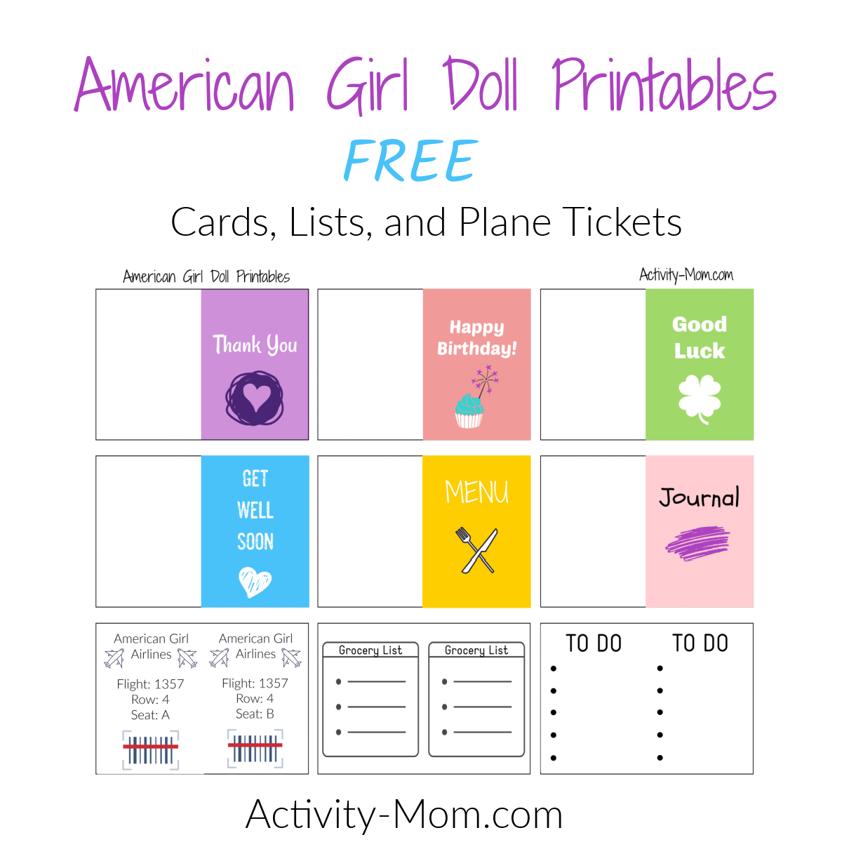 american girl doll printable gift card