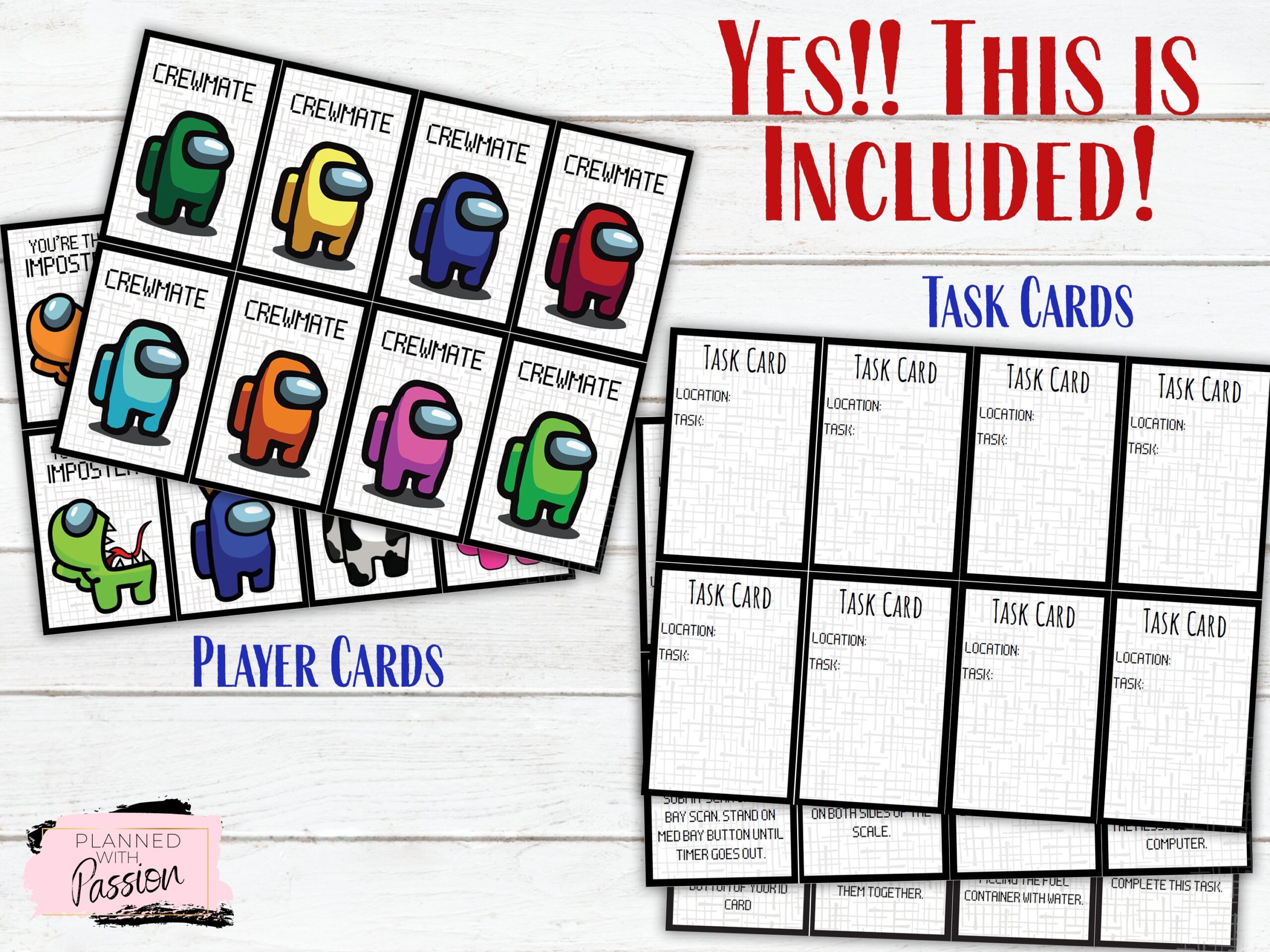 Among Us Task Cards Printable AMONGUSUD