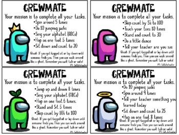 among us printable cards