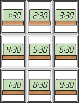 Analog And Digital Clock Flash Cards By ElementaryStudies TPT