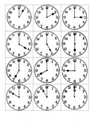 analog clock printable cards