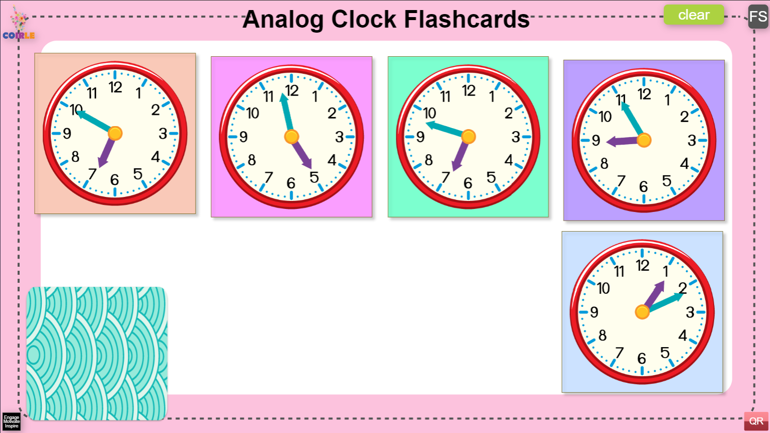 analog clock flash cards printables