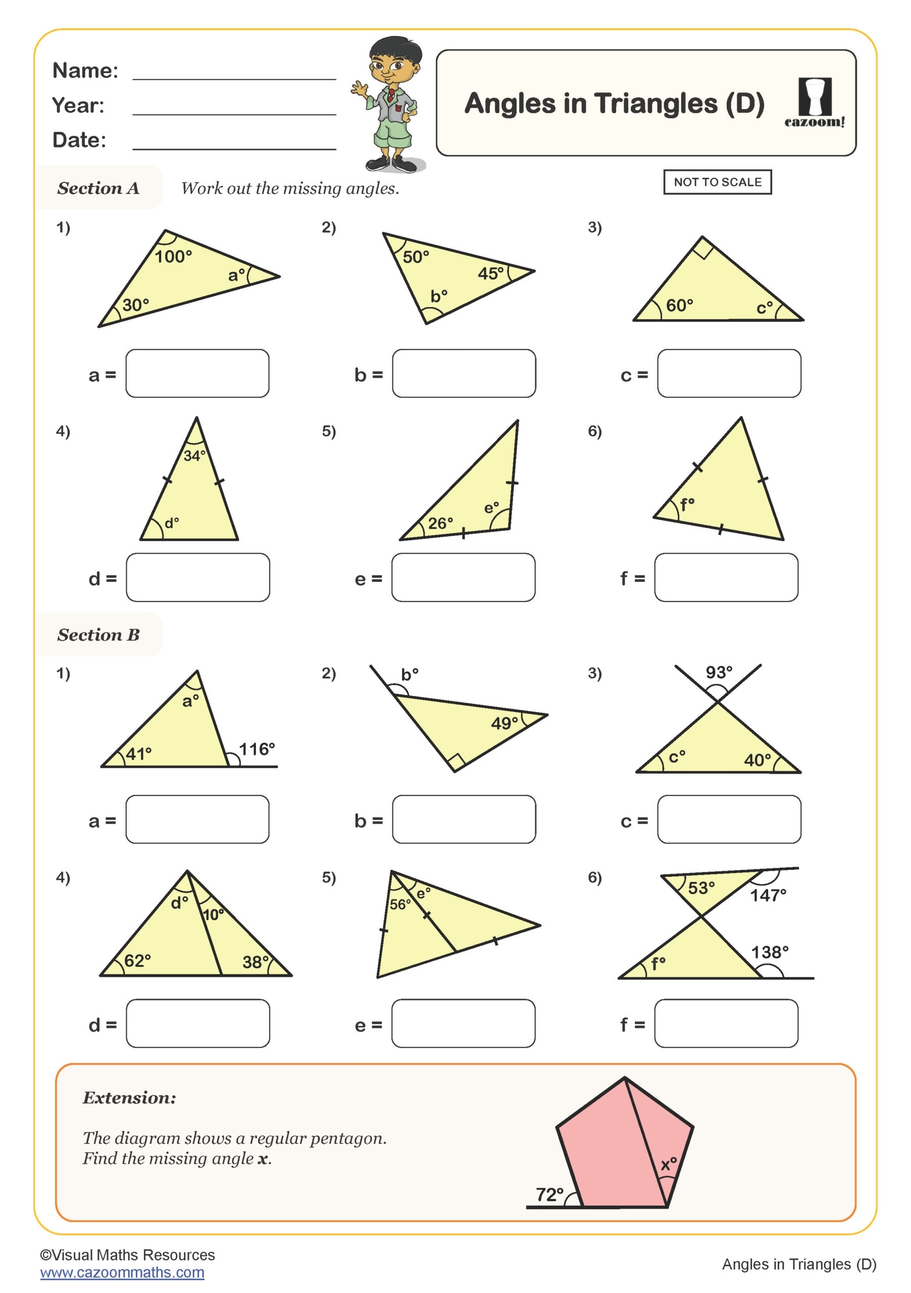 triangles worksheet
