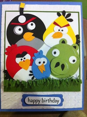 Angry Birds Birthday Card Punch Art Cards Kids Birthday Cards Cards