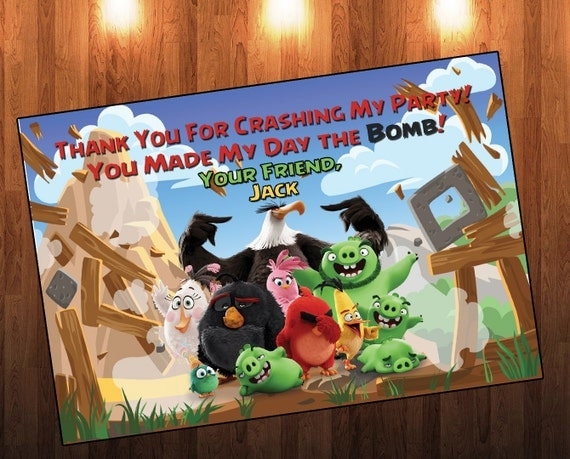 angry birds thank you cards printable