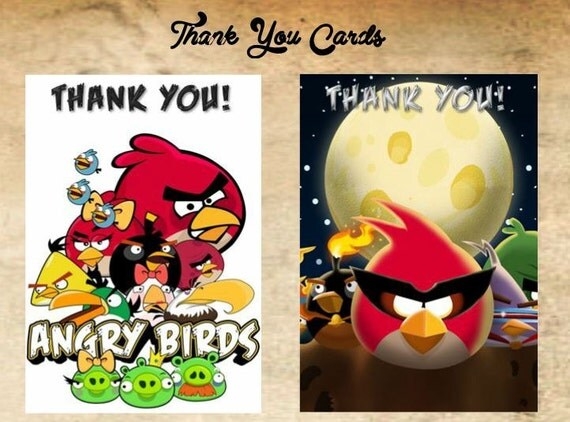 Angry Birds Thank You Cards By House Of Minions Catch My Party