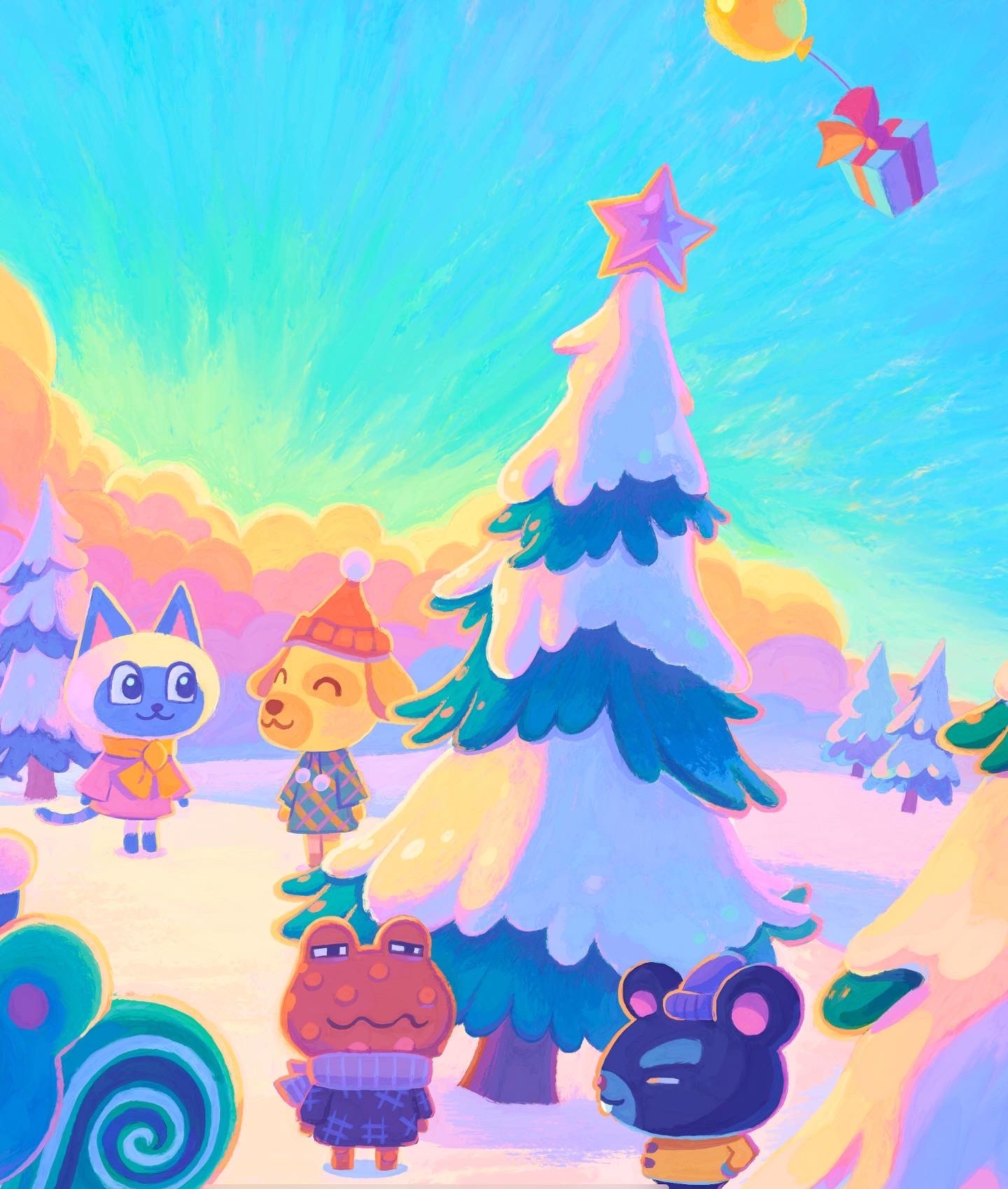 Animal Crossing Christmas Wallpapers Wallpaper Cave