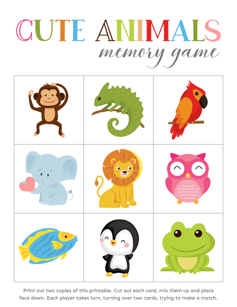 Animal Matching Game Printable NewFreePrintable