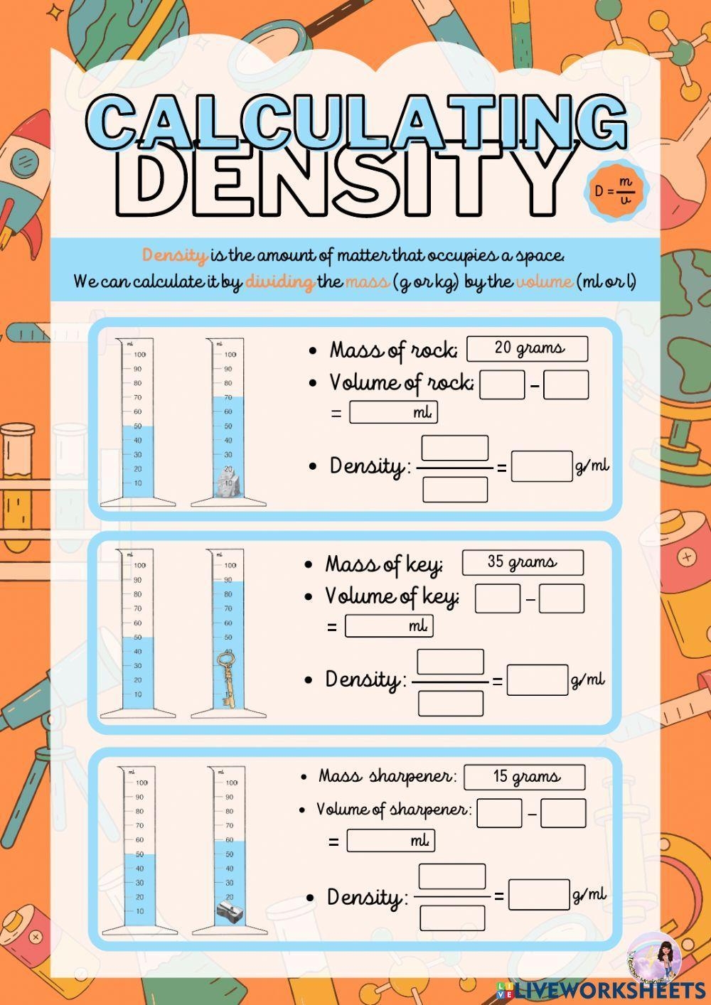 worksheet density calculations