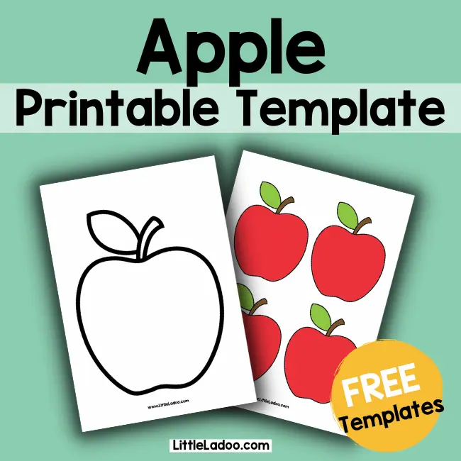 free printable red apple template
