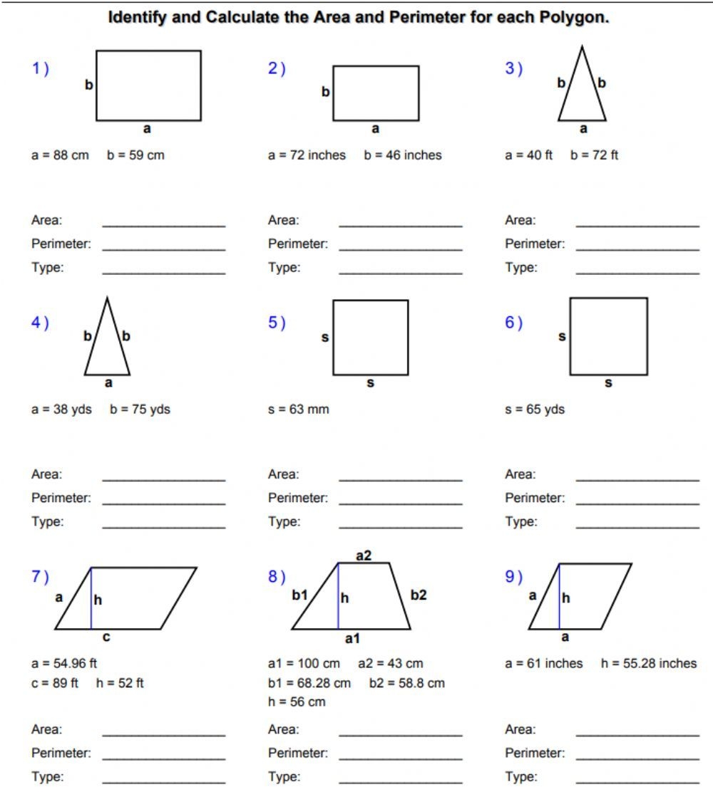 Area And Perimeter Of Shapes Worksheets Pdf Worksheets Joy D15 