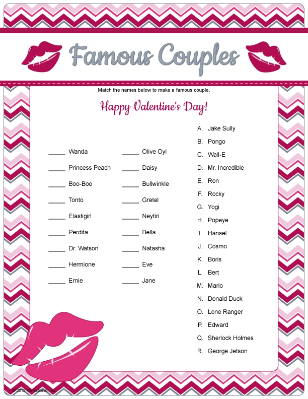 valentine's day games for couples printable