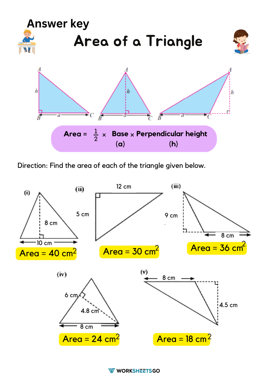 Area Of A Triangle Worksheets WorksheetsGO