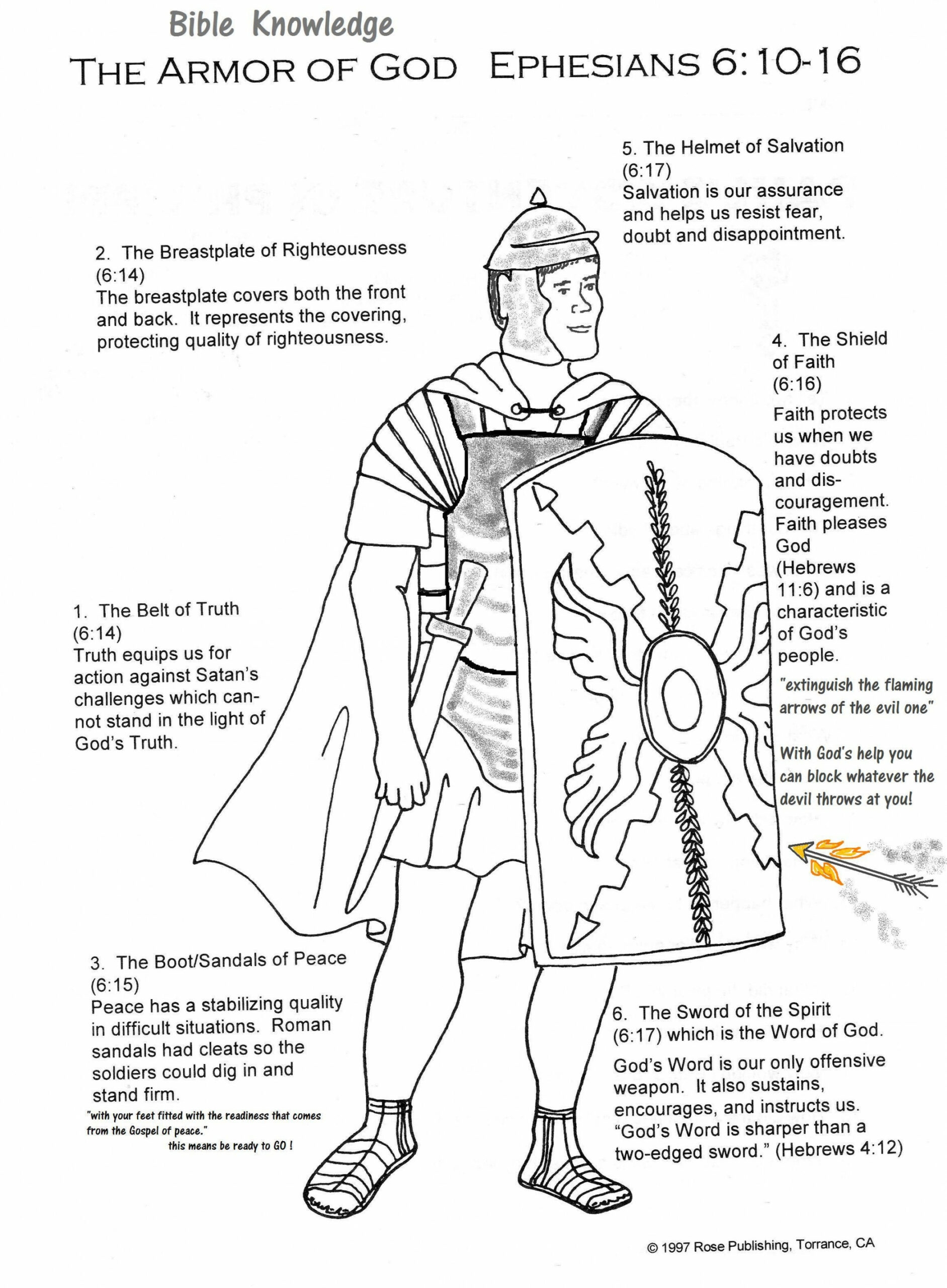 Armour Of God Worksheets Printable PDF Template