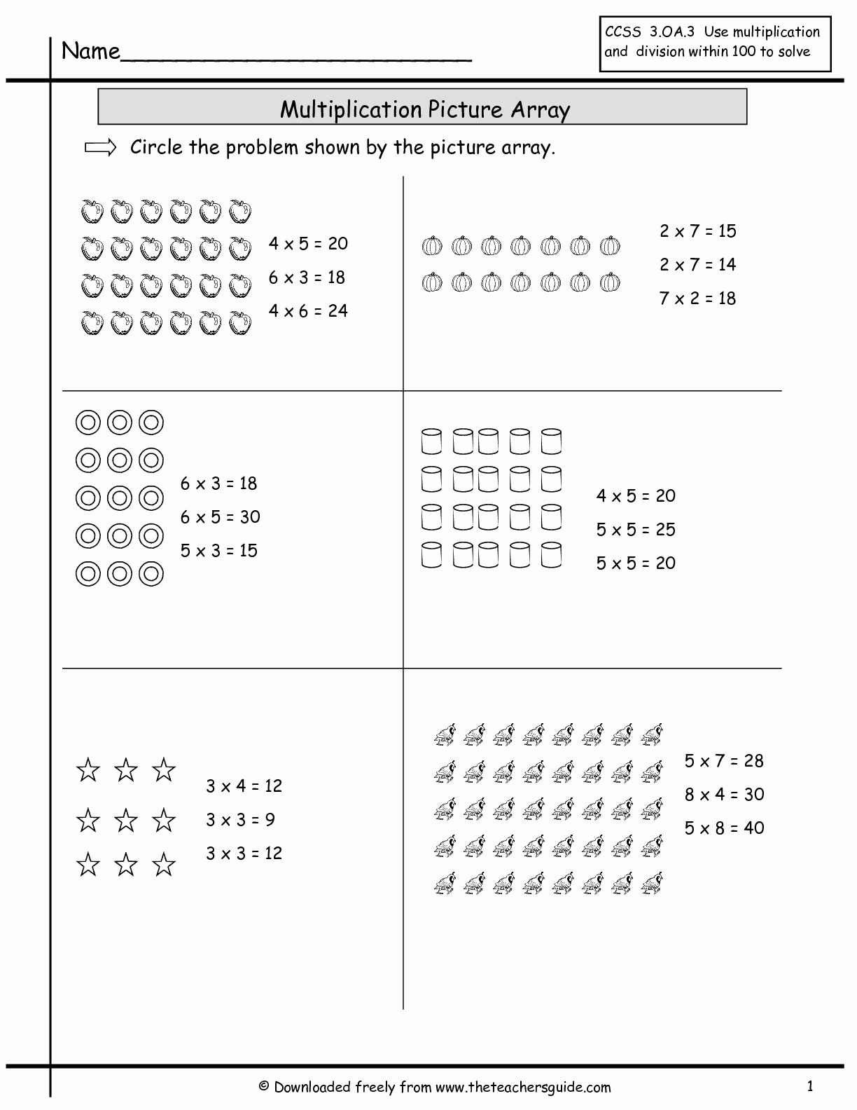 Arrays Worksheets Grade 2 Fresh Array Worksheets For Printable Array 