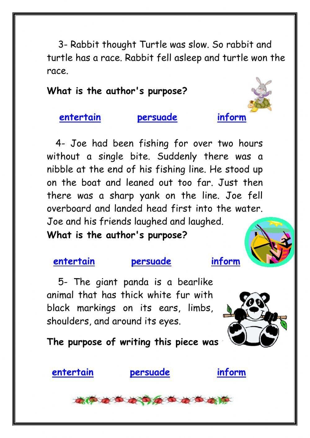 author purpose worksheet