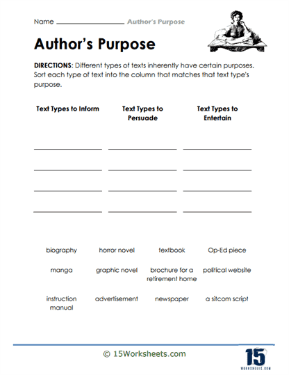 Authors Purpose Worksheets 15 Worksheets Worksheets Library