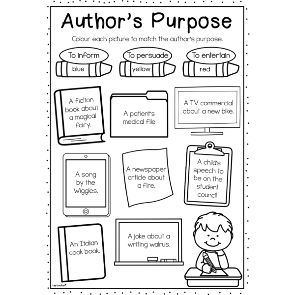 authors purpose worksheets