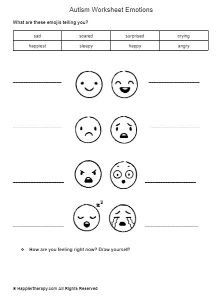 worksheets for autistic preschoolers