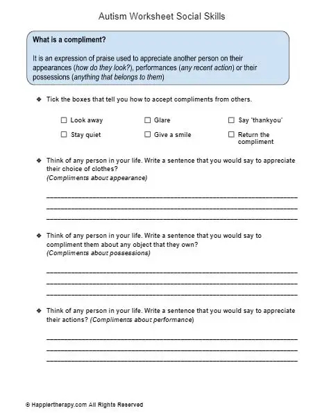 Autism Worksheet Emotions HappierTHERAPY Worksheets Library