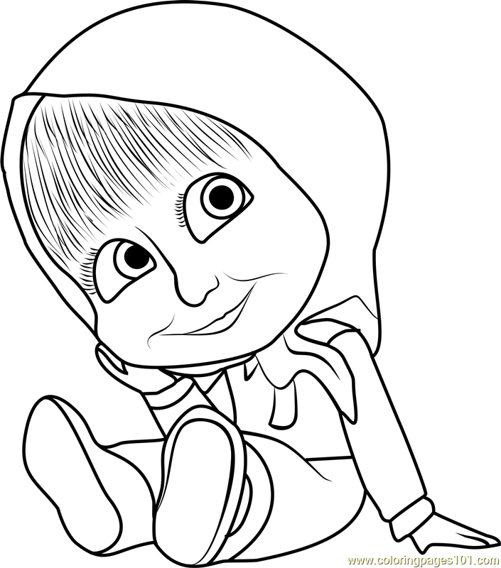 Baby Masha Coloring Page For Kids Free Masha And The Bear Printable 