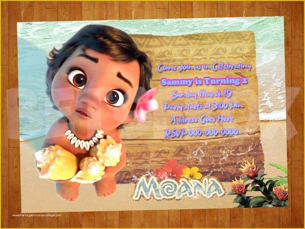 personalized moana invitation template