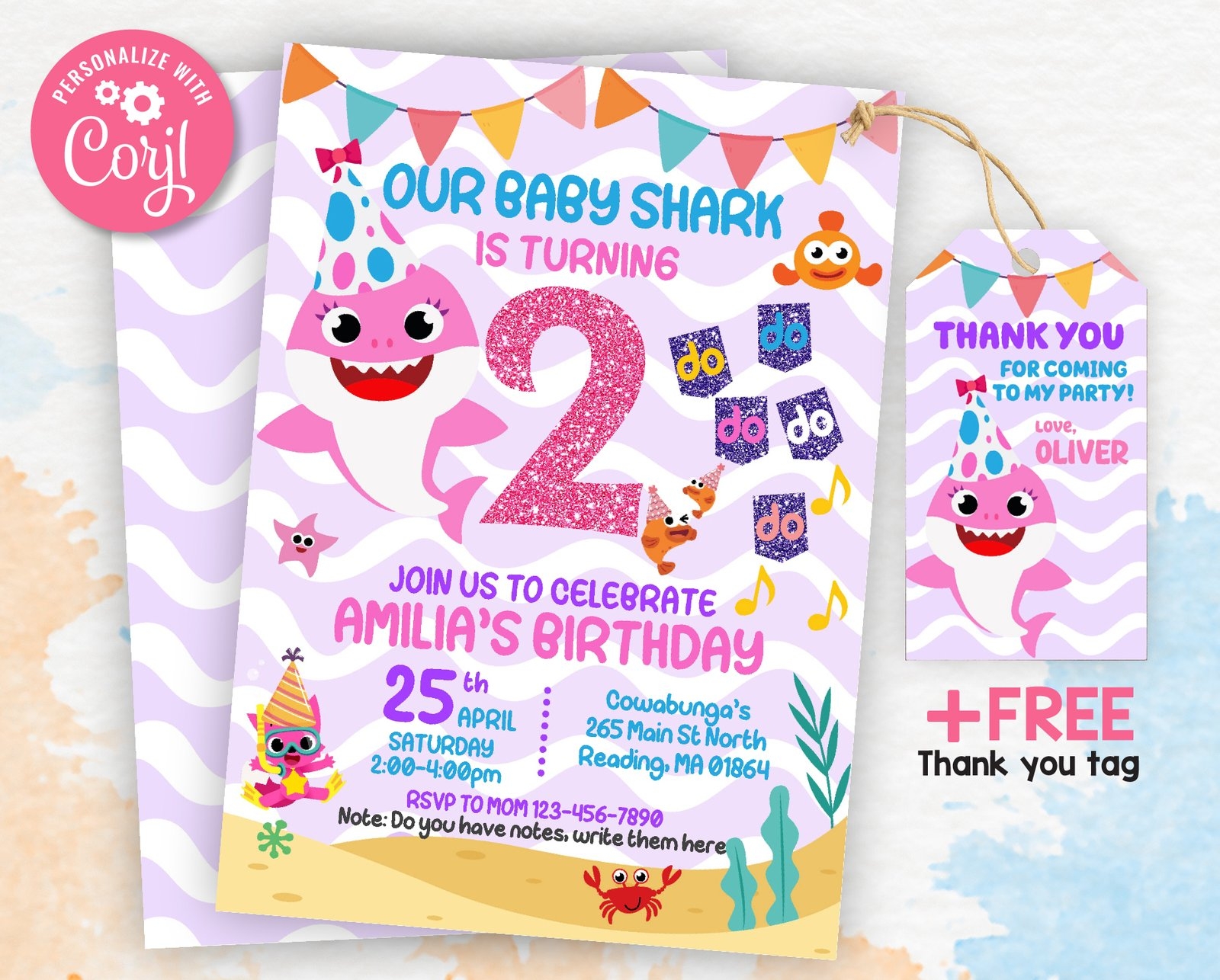 shark birthday invitation template