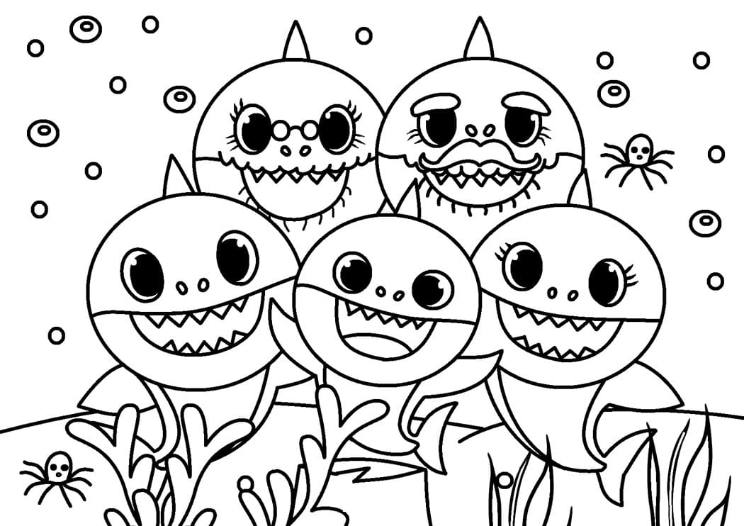 Baby Shark Family Coloring Page Free Printable Coloring Pages For Kids