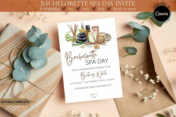 Bachelorette Spa Day Invite Template 2138560 
