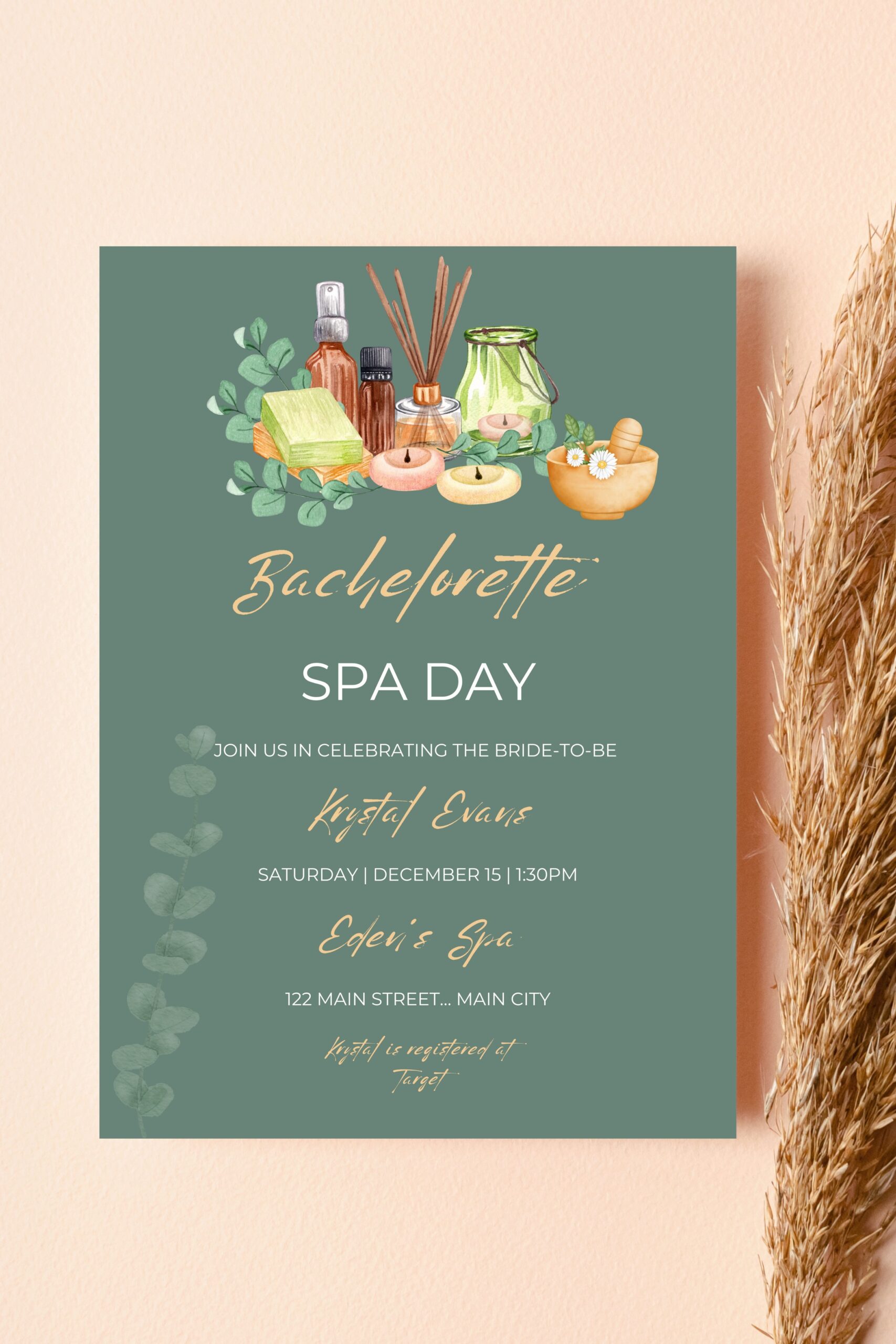 Bachelorette Spa Day Invite Template 2804990 