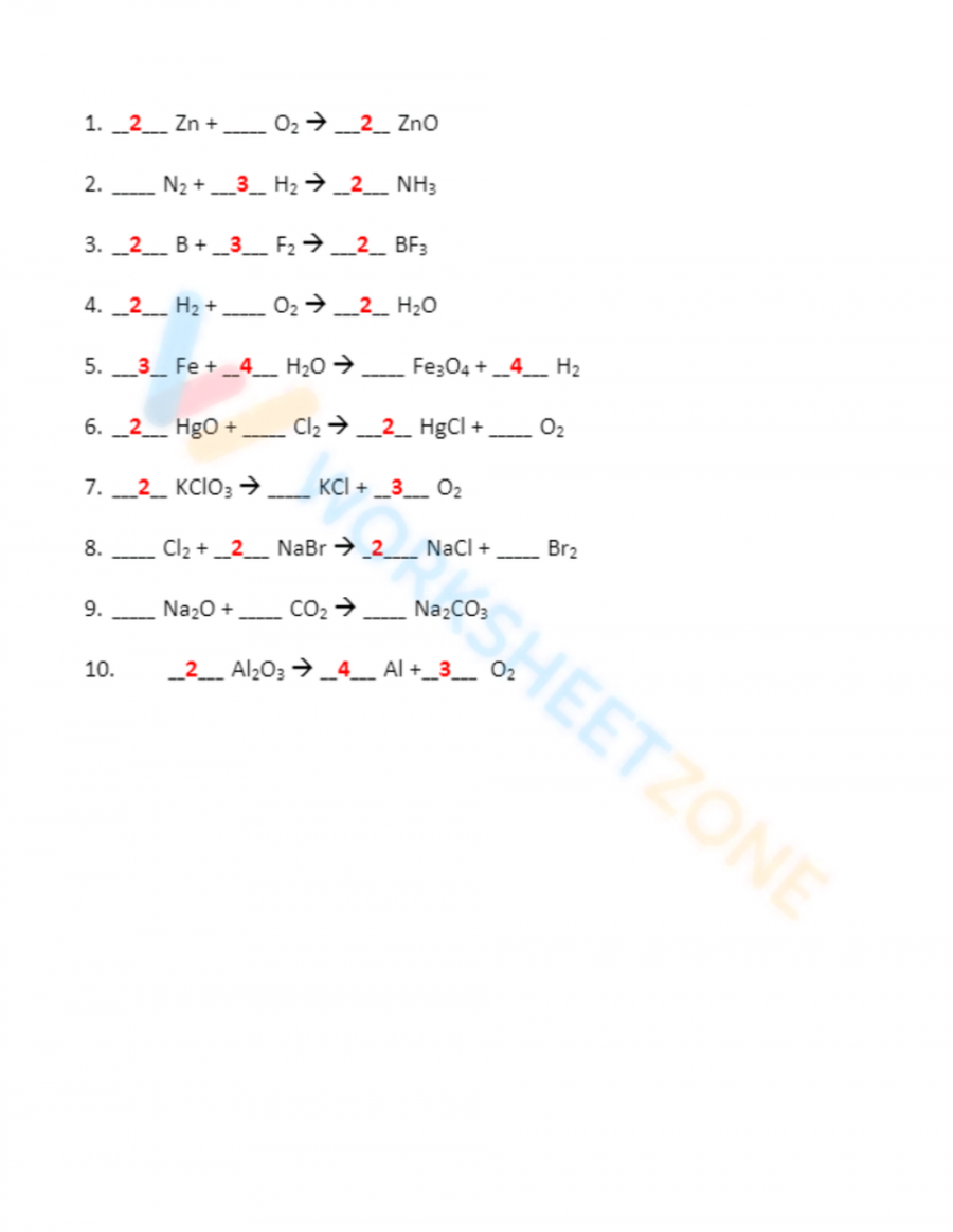 Balancing Act Practice Worksheet Answers Printable PDF Template