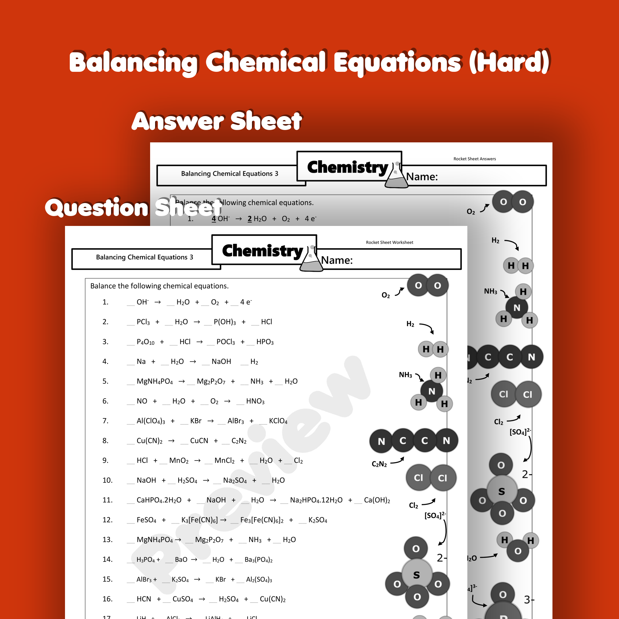 balanced chemical equations worksheet